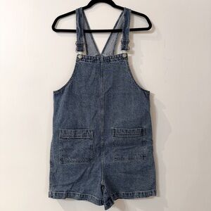 Madewell women’s short overalls in blue denim size small